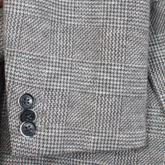Baldessarini Men's Sport Coat Gray Plaid Check Cotton - Picture 4 of 7